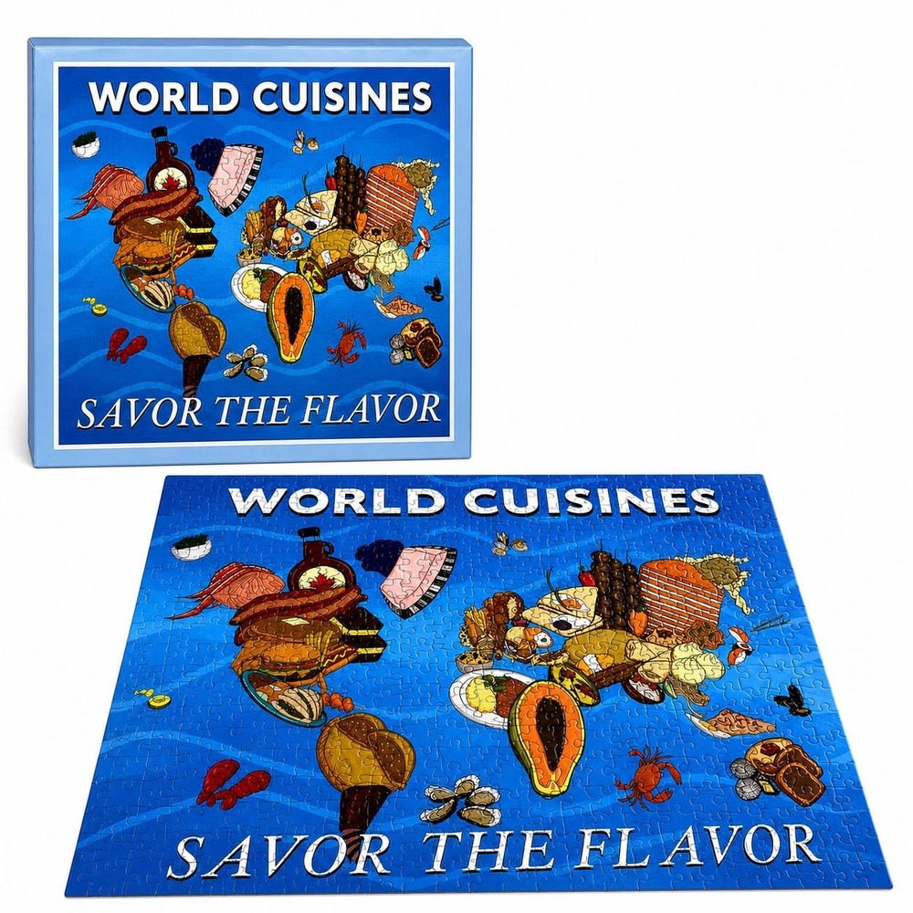 SpeedPuzzling World Cuisines Savor The Flavor J Cluff 500 Pcs Puzzle Complete